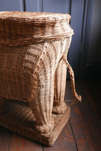 Load image into Gallery viewer, Vintage Wicker Elephant Side Table