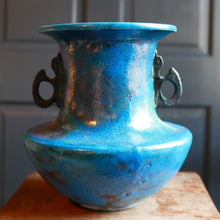 Load image into Gallery viewer, 1980's  Raku Fired Double Winged Vase by Ceramic Artist John Bedding