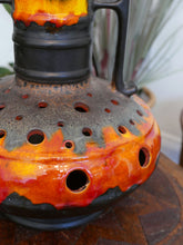 Load image into Gallery viewer, Mid Century Fat Lava Ceramic Floor Vase / lamp / Light