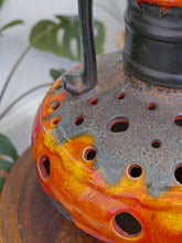 Load image into Gallery viewer, Mid Century Fat Lava Ceramic Floor Vase / lamp / Light