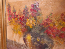 Load image into Gallery viewer, French Impasto Framed Oil On Canvas Of Flowers