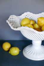 Load image into Gallery viewer, Mid 19th Century Extra Large White French Porcelain Basket Weave Tazza / Serving Pedestal Dish