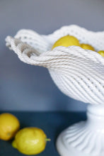 Load image into Gallery viewer, Mid 19th Century Extra Large White French Porcelain Basket Weave Tazza / Serving Pedestal Dish