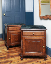 Load image into Gallery viewer, Pair Of Marble Top Belgian Bedside Tables