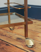 Load image into Gallery viewer, Antique French Brass Bar Cart / Drinks Trolly