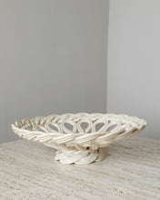 Load image into Gallery viewer, White Vallauris Woven Pedistal Bowl