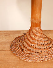 Load image into Gallery viewer, Mid Century French Woven Bamboo Mushroom Lamp