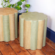 Load image into Gallery viewer, Vintage French Stripe Bedsides With Scalloped Edge