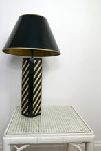 Load image into Gallery viewer, 1980's French Black And White Mother Of Pearl Striped Lamp