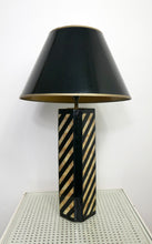 Load image into Gallery viewer, 1980's French Black And White Mother Of Pearl Striped Lamp