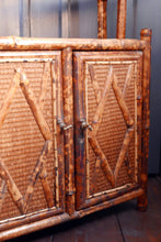 Load image into Gallery viewer, Victorian Tiger Bamboo Chinoiserie Style Wall Cabinet