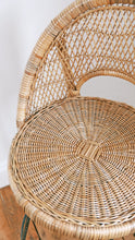Load image into Gallery viewer, Mid Century Wicker And Bamboo Bar Stool