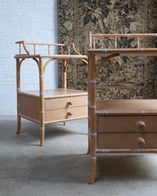 Load image into Gallery viewer, Faux Bamboo Harrods Bedsides Tables
