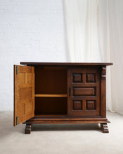 Load image into Gallery viewer, Solid Oak Brutalist Spanish Cabinet
