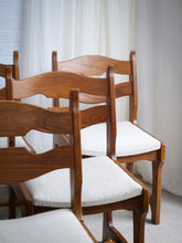 Load image into Gallery viewer, Set Of 6 Razor Back Oak Chairs By Guillerme Et Chambron
