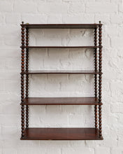 Load image into Gallery viewer, French Bobbin Turned Mahogany Hanging Shelf
