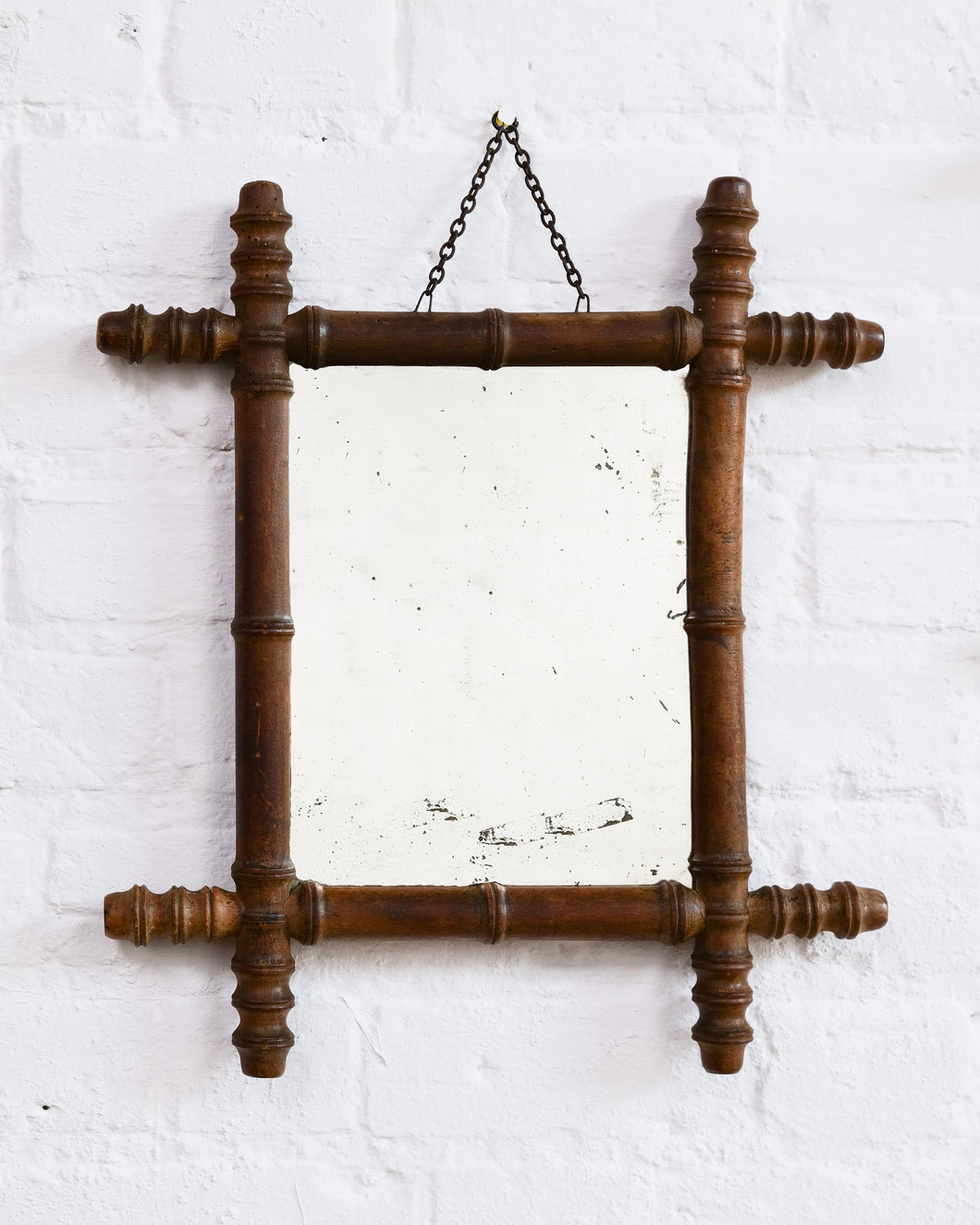 French Faux Bamboo Small Mirror