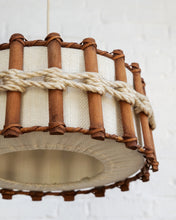 Load image into Gallery viewer, French Bamboo Rope And Burlap Hanging Pendant
