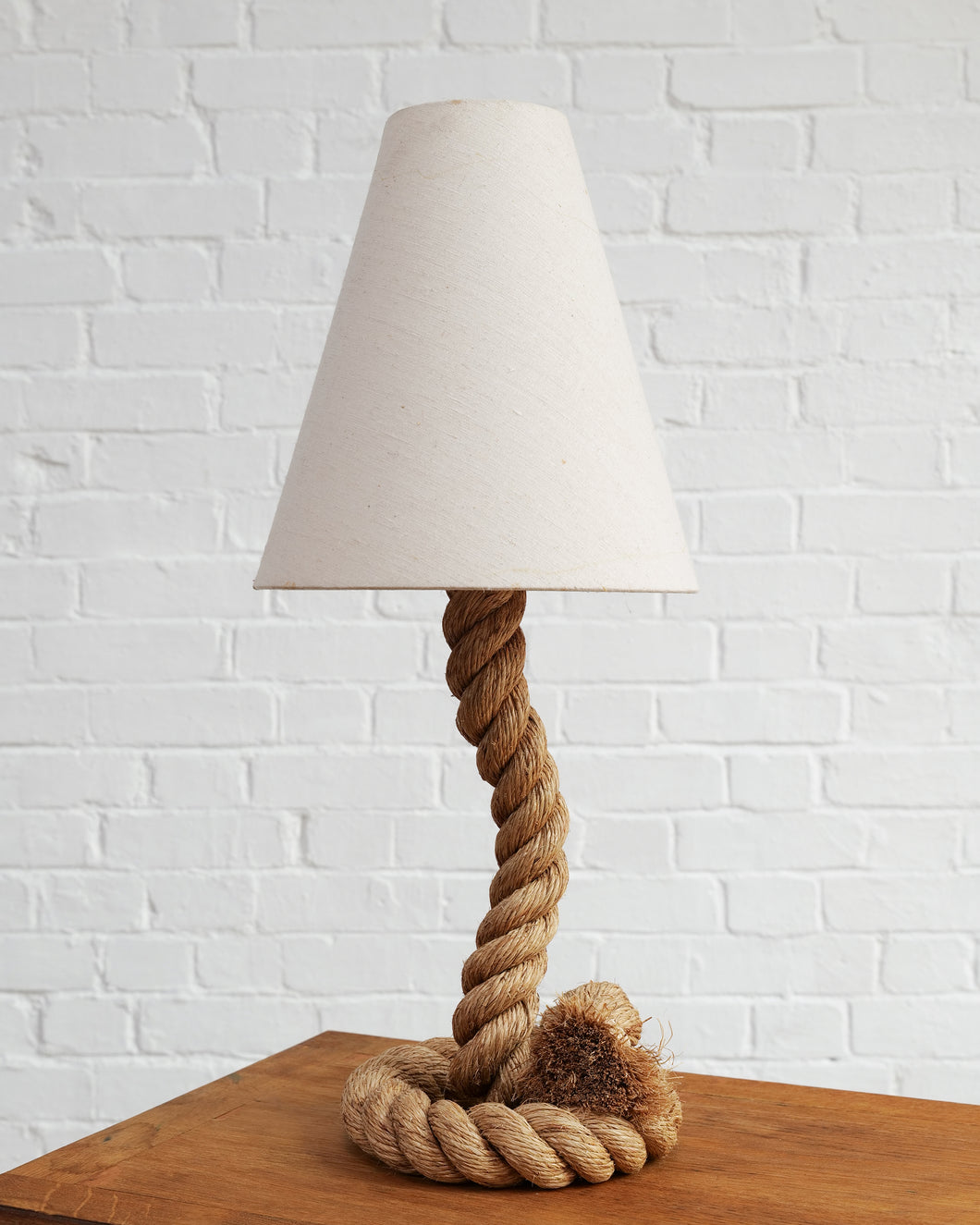 French Rope Table Lamp Attributed to Audoux & Minet