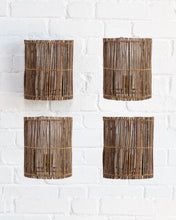 Load image into Gallery viewer, Set Of Four Rattan Wall Sconces
