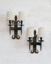 Load image into Gallery viewer, FRENCH WROUGHT IRON WALL SCONCES
