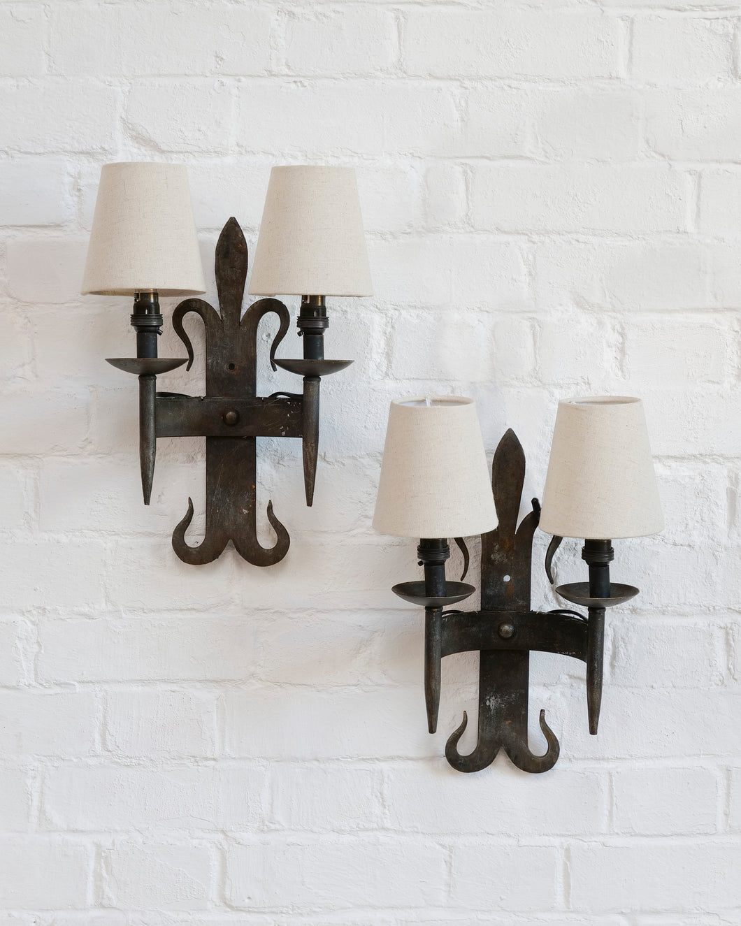 FRENCH WROUGHT IRON WALL SCONCES