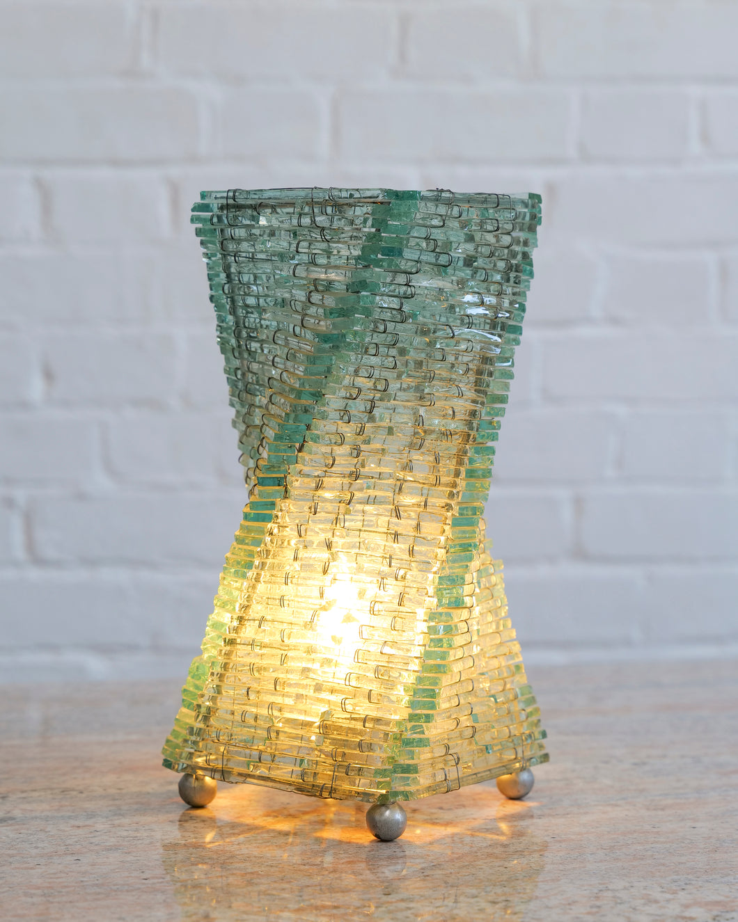 FRENCH CUT GLASS TWIST TABLE LAMP