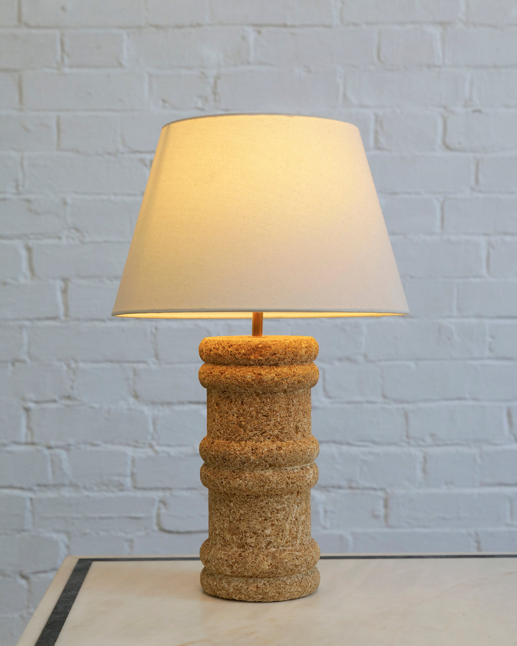 Brutalist French Tuff Stone Lamp
