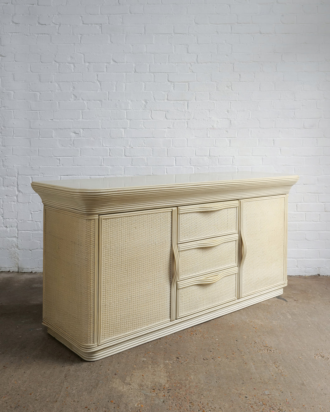 Rattan and Split Reed Sideboard