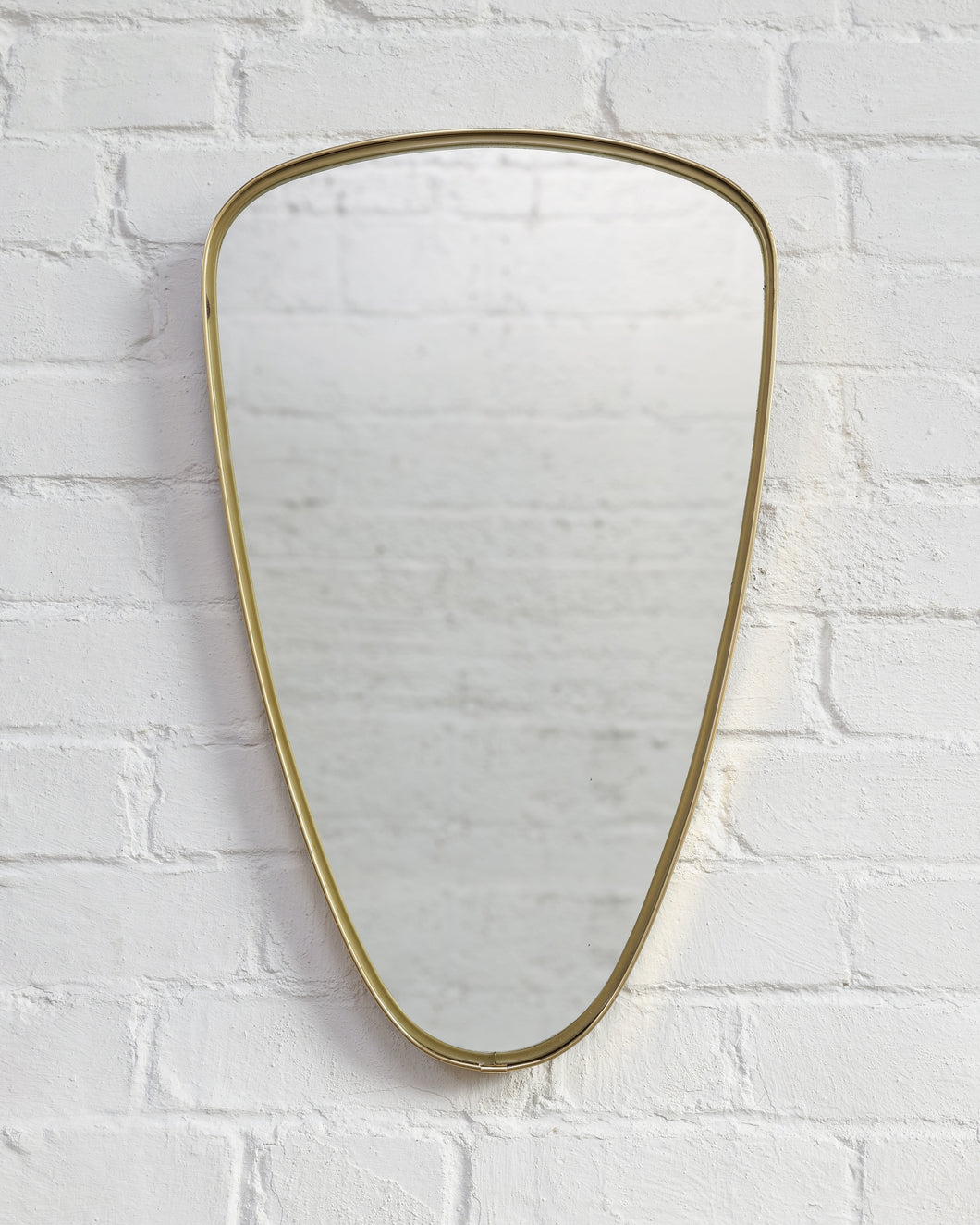 Brass Framed Mirror In the style of Gio Ponti