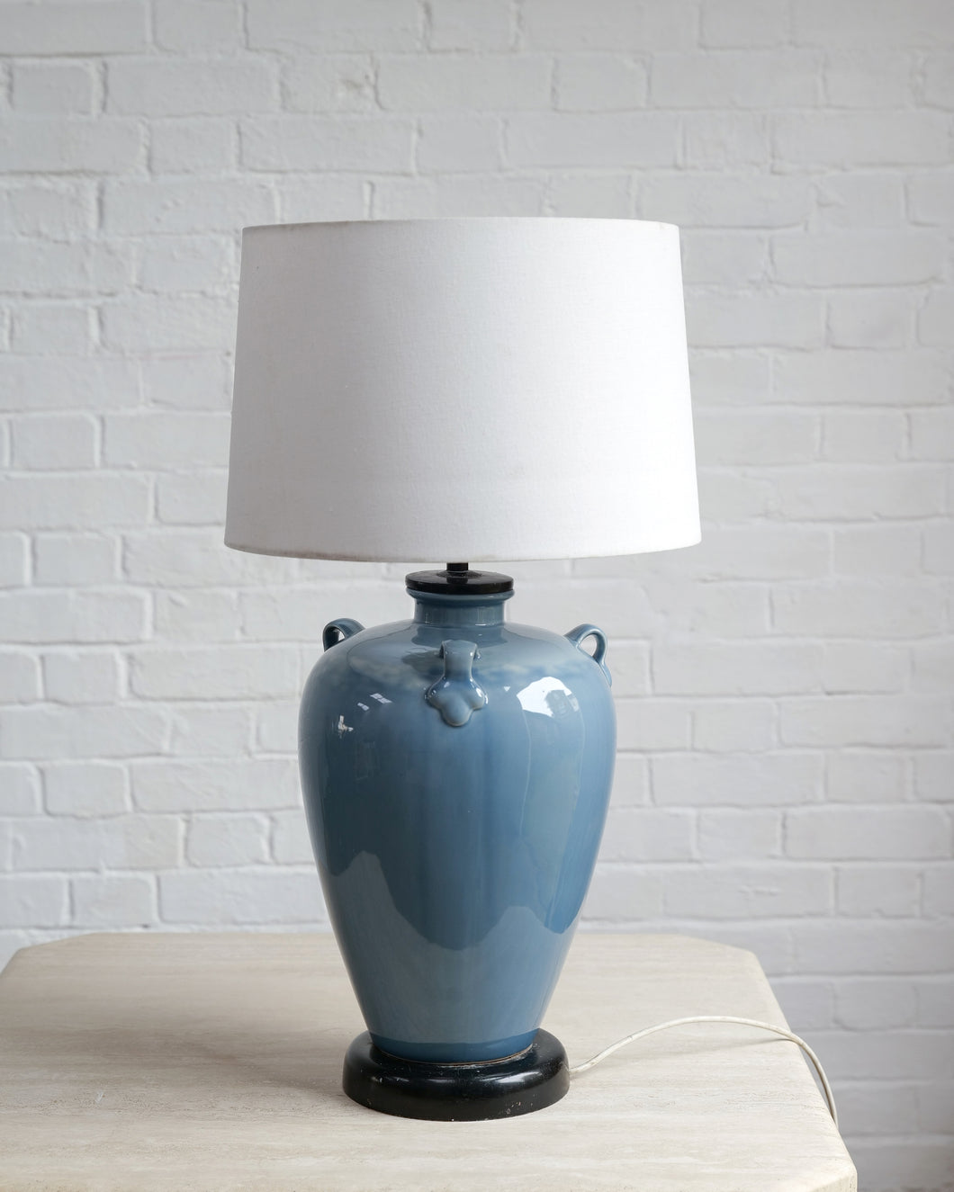 Extra Large Powder Blue Ceramic Lamp