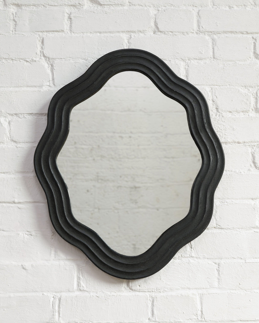 Black French Wavy Mirror