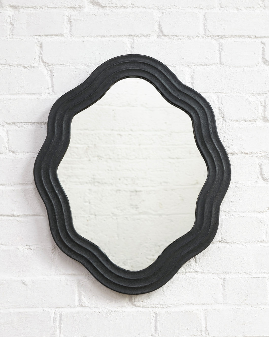 Black French Wavy Mirror
