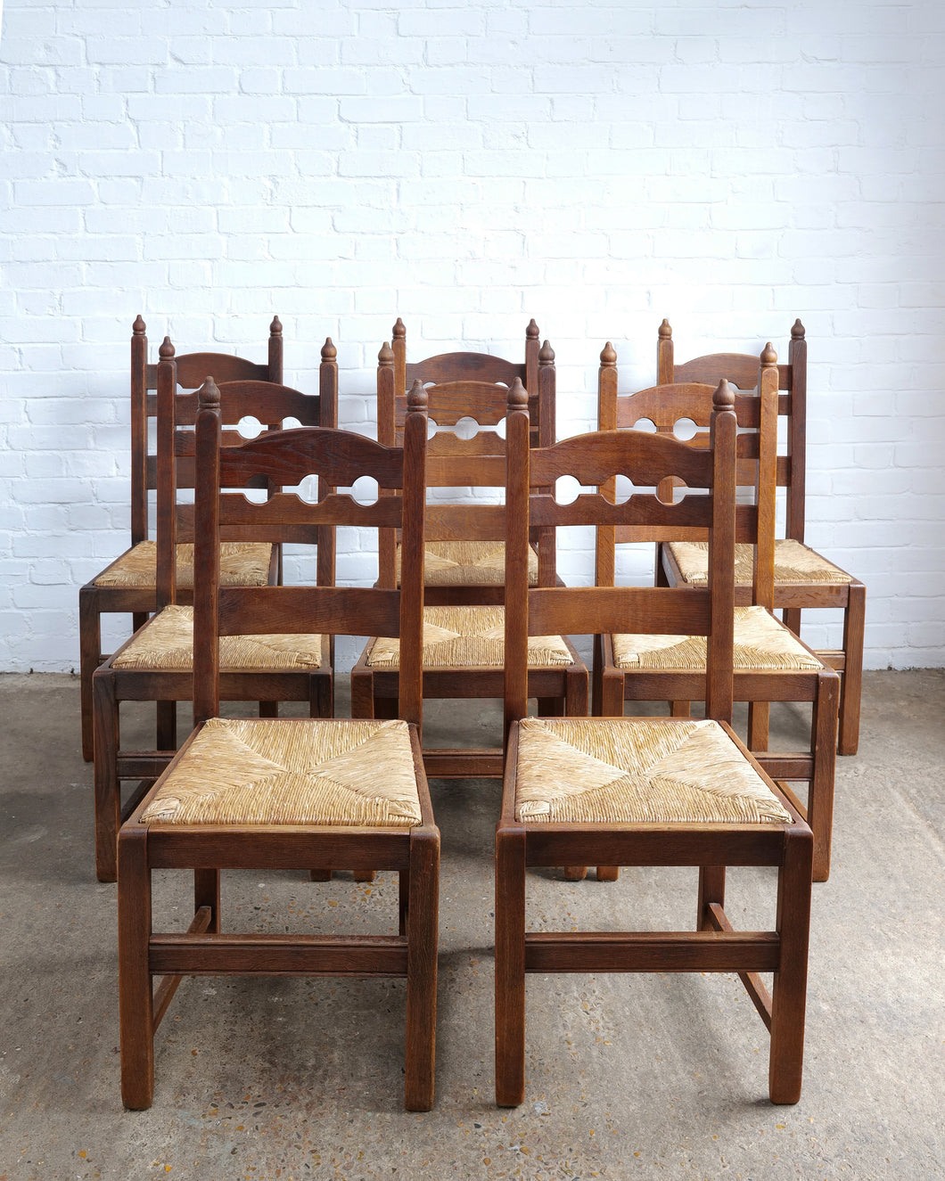 Set of 8 Razor Back Dining Chairs
