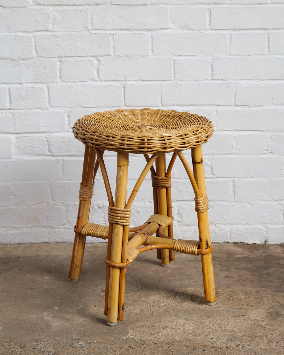 Bamboo and Cane Stool – Vantage Living