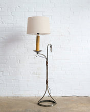 Load image into Gallery viewer, Leather and Wrought-iron Floor Lamp by Jean-Pierre RYCKAERT
