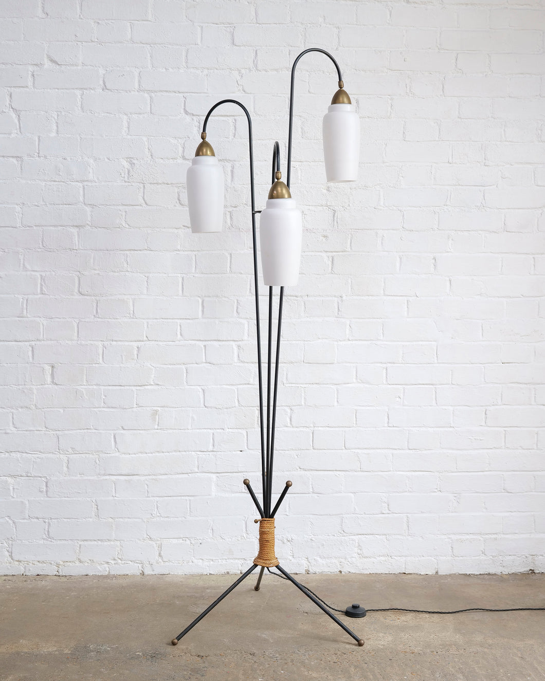 Triple Arm 1950's Metal Floor Lamp