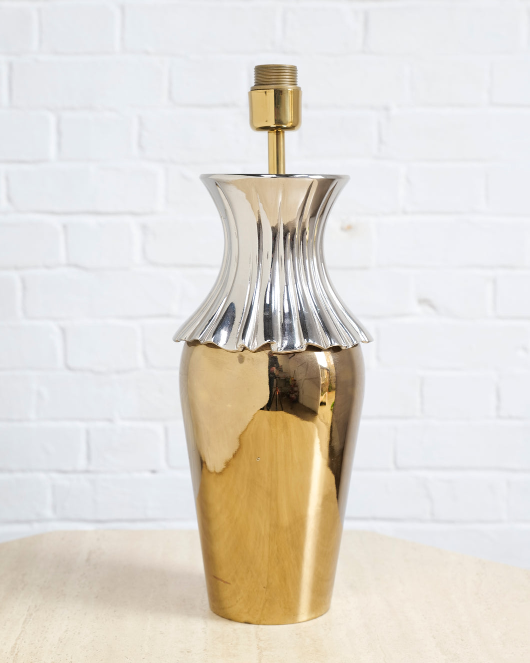 Silver And Brass Two Tone Lamp