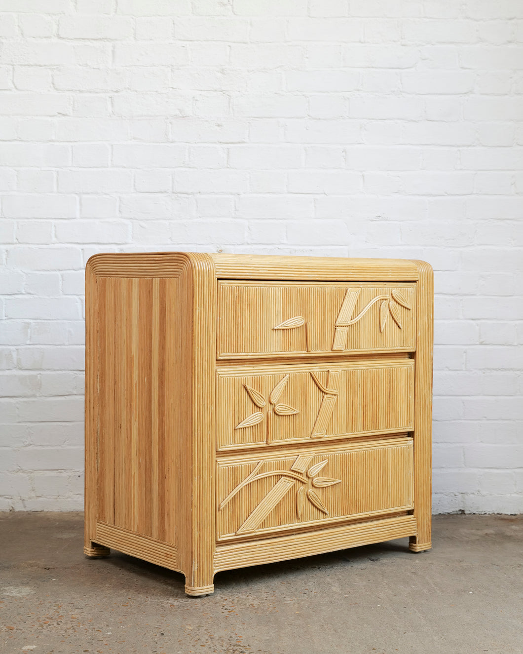 Vintage Pencil Reed Chest Of Drawers By Vivai Del Sud