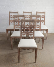 Load image into Gallery viewer, Set Of Six Cerused Oak Art Deco Dining Chairs
