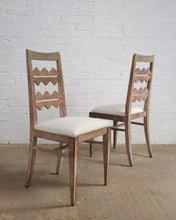 Load image into Gallery viewer, Set Of Six Cerused Oak Art Deco Dining Chairs
