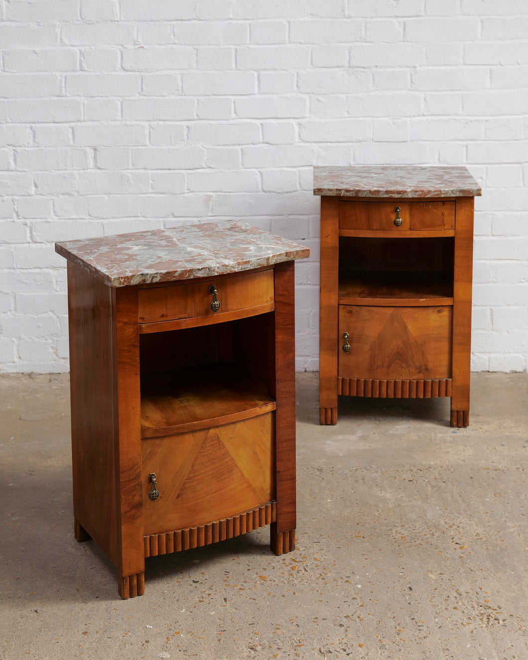 Marble Top Art Deco Bedside Tables