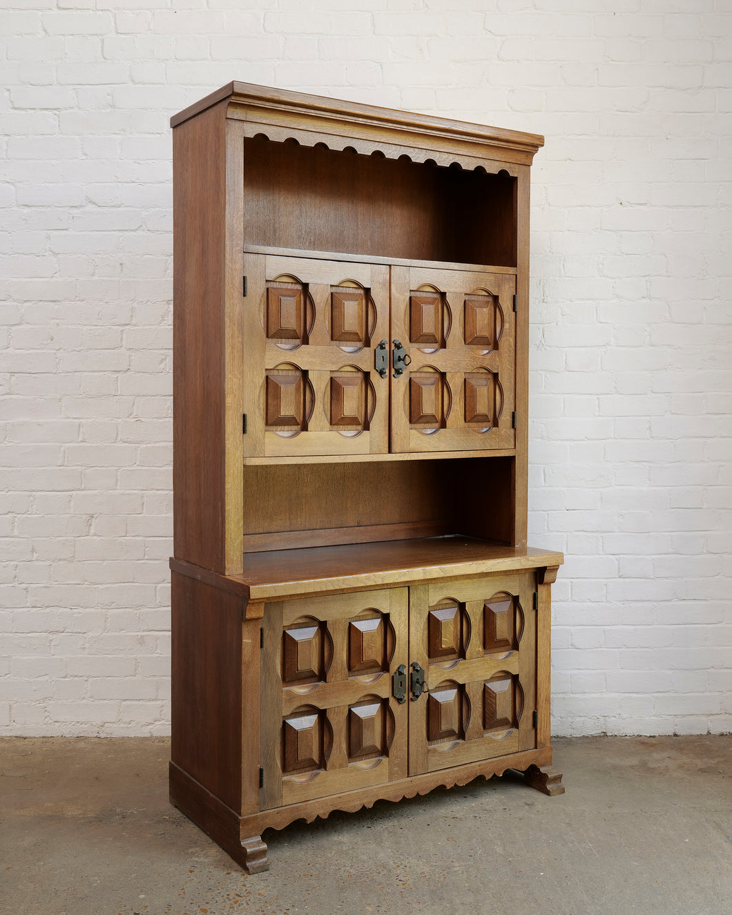 Brutalist Oak Spanish Cabinet