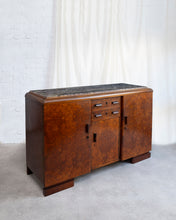 Load image into Gallery viewer, art deco walnut marble top sideboard 
