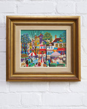 Load image into Gallery viewer, Framed Acrylic Painting - Parisian Market scene
