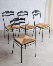 Load image into Gallery viewer, Metal Frame Razor Back Chairs With Rush Seats
