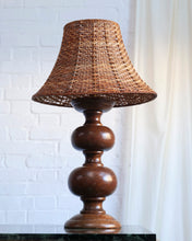 Load image into Gallery viewer, Large Bobbin Turned Wooden Lamp
