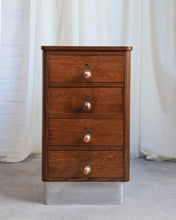 Load image into Gallery viewer, Solid Oak With Metal Trim Chest Of Drawers
