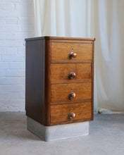 Load image into Gallery viewer, Solid Oak With Metal Trim Chest Of Drawers
