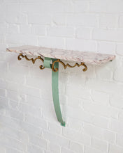 Load image into Gallery viewer, Pink Marble And Brass Deco Hall Table / Shelf
